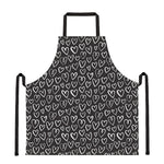 Cute Black And White Heart Pattern Print Apron