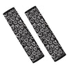 Cute Black And White Heart Pattern Print Car Seat Belt Covers