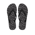 Cute Black And White Heart Pattern Print Flip Flops