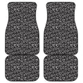 Cute Black And White Heart Pattern Print Front and Back Car Floor Mats