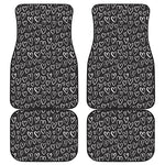 Cute Black And White Heart Pattern Print Front and Back Car Floor Mats