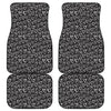 Cute Black And White Heart Pattern Print Front and Back Car Floor Mats