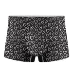 Cute Black And White Heart Pattern Print Men's Boxer Briefs