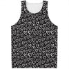 Cute Black And White Heart Pattern Print Men's Tank Top