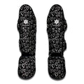 Cute Black And White Heart Pattern Print Muay Thai Shin Guards