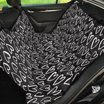 Cute Black And White Heart Pattern Print Pet Car Back Seat Cover