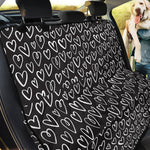 Cute Black And White Heart Pattern Print Pet Car Back Seat Cover