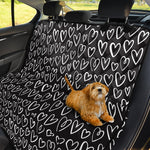 Cute Black And White Heart Pattern Print Pet Car Back Seat Cover