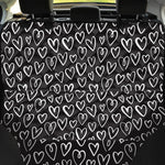 Cute Black And White Heart Pattern Print Pet Car Back Seat Cover