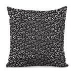 Cute Black And White Heart Pattern Print Pillow Cover