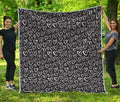 Cute Black And White Heart Pattern Print Quilt