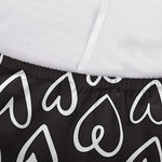 Cute Black And White Heart Pattern Print Sofa Cover