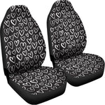 Cute Black And White Heart Pattern Print Universal Fit Car Seat Covers