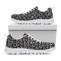 Cute Black And White Heart Pattern Print White Running Shoes