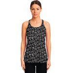 Cute Black And White Heart Pattern Print Women's Racerback Tank Top