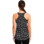 Cute Black And White Heart Pattern Print Women's Racerback Tank Top