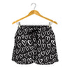 Cute Black And White Heart Pattern Print Women's Shorts