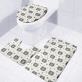 Cute Black Bear Pattern Print 3 Piece Bath Mat Set