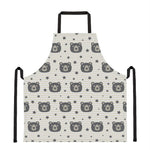 Cute Black Bear Pattern Print Apron