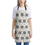 Cute Black Bear Pattern Print Apron