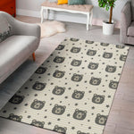 Cute Black Bear Pattern Print Area Rug