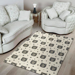 Cute Black Bear Pattern Print Area Rug