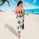 Cute Black Bear Pattern Print Beach Sarong Wrap