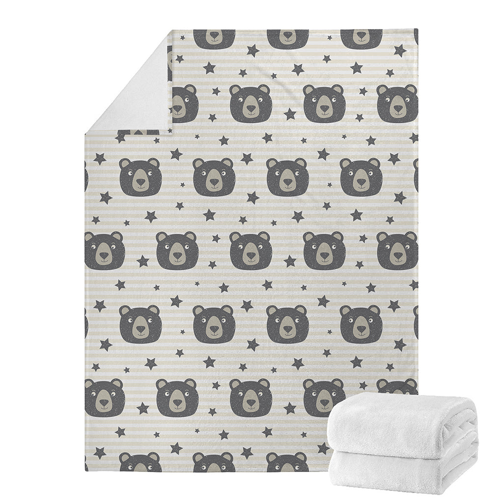 Cute Black Bear Pattern Print Blanket