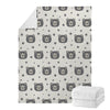 Cute Black Bear Pattern Print Blanket