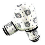 Cute Black Bear Pattern Print Boxing Gloves