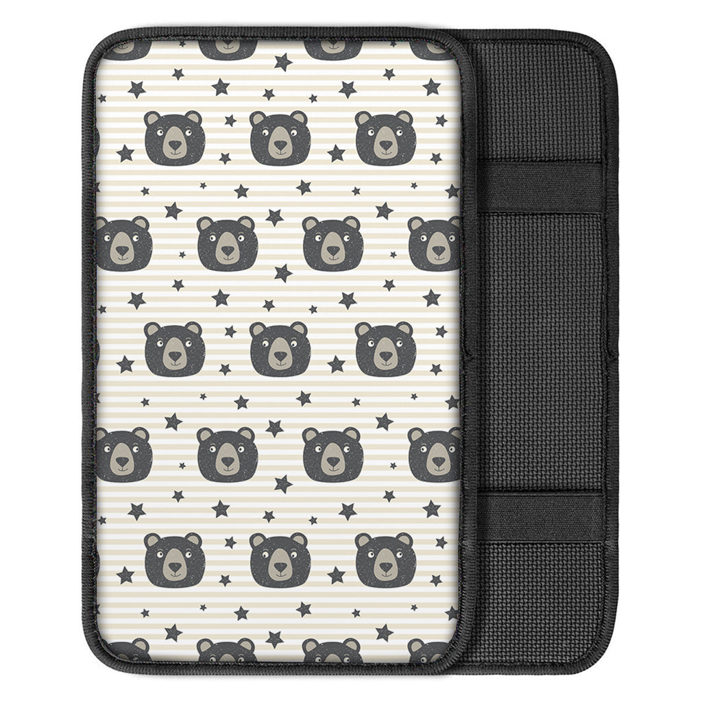 Cute Black Bear Pattern Print Car Center Console Cover