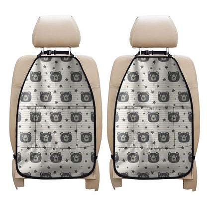 Cute Black Bear Pattern Print Car Seat Organizers