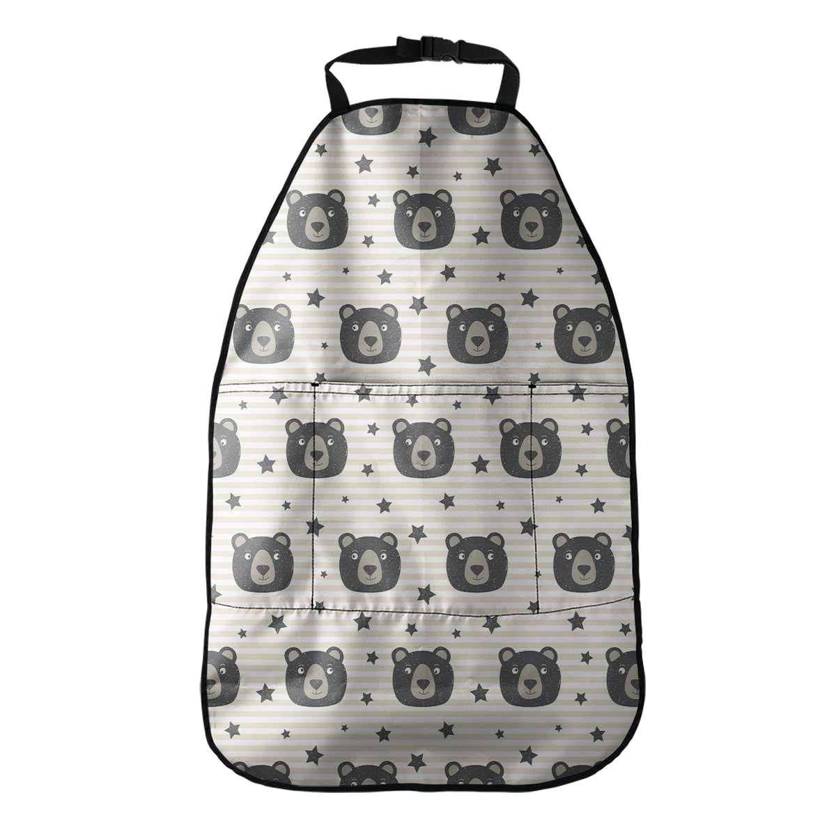 Cute Black Bear Pattern Print Car Seat Organizers