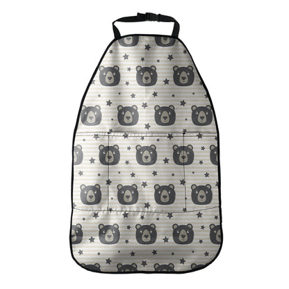 Cute Black Bear Pattern Print Car Seat Organizers