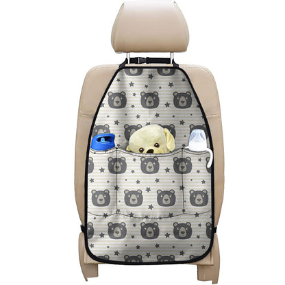 Cute Black Bear Pattern Print Car Seat Organizers