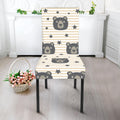 Cute Black Bear Pattern Print Dining Chair Slipcover