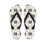 Cute Black Bear Pattern Print Flip Flops