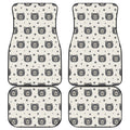 Cute Black Bear Pattern Print Front and Back Car Floor Mats
