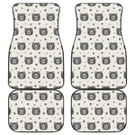 Cute Black Bear Pattern Print Front and Back Car Floor Mats