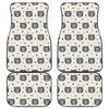 Cute Black Bear Pattern Print Front and Back Car Floor Mats