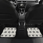 Cute Black Bear Pattern Print Front and Back Car Floor Mats