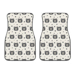 Cute Black Bear Pattern Print Front Car Floor Mats