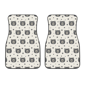 Cute Black Bear Pattern Print Front Car Floor Mats