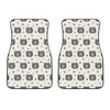 Cute Black Bear Pattern Print Front Car Floor Mats