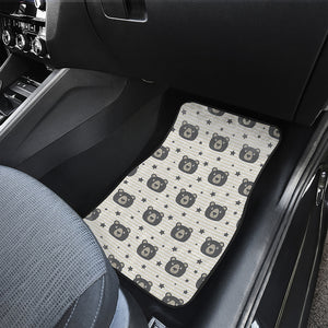 Cute Black Bear Pattern Print Front Car Floor Mats