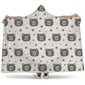 Cute Black Bear Pattern Print Hooded Blanket