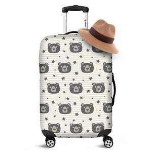 Cute Black Bear Pattern Print Luggage Cover