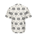 Cute Black Bear Pattern Print Men's Baseball Jersey