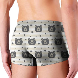 Cute Black Bear Pattern Print Men's Boxer Briefs