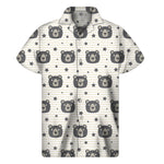 Cute Black Bear Pattern Print Men's Short Sleeve Shirt